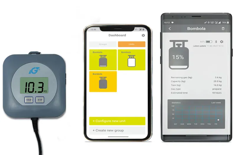 Flaskevekt med Bluetooth